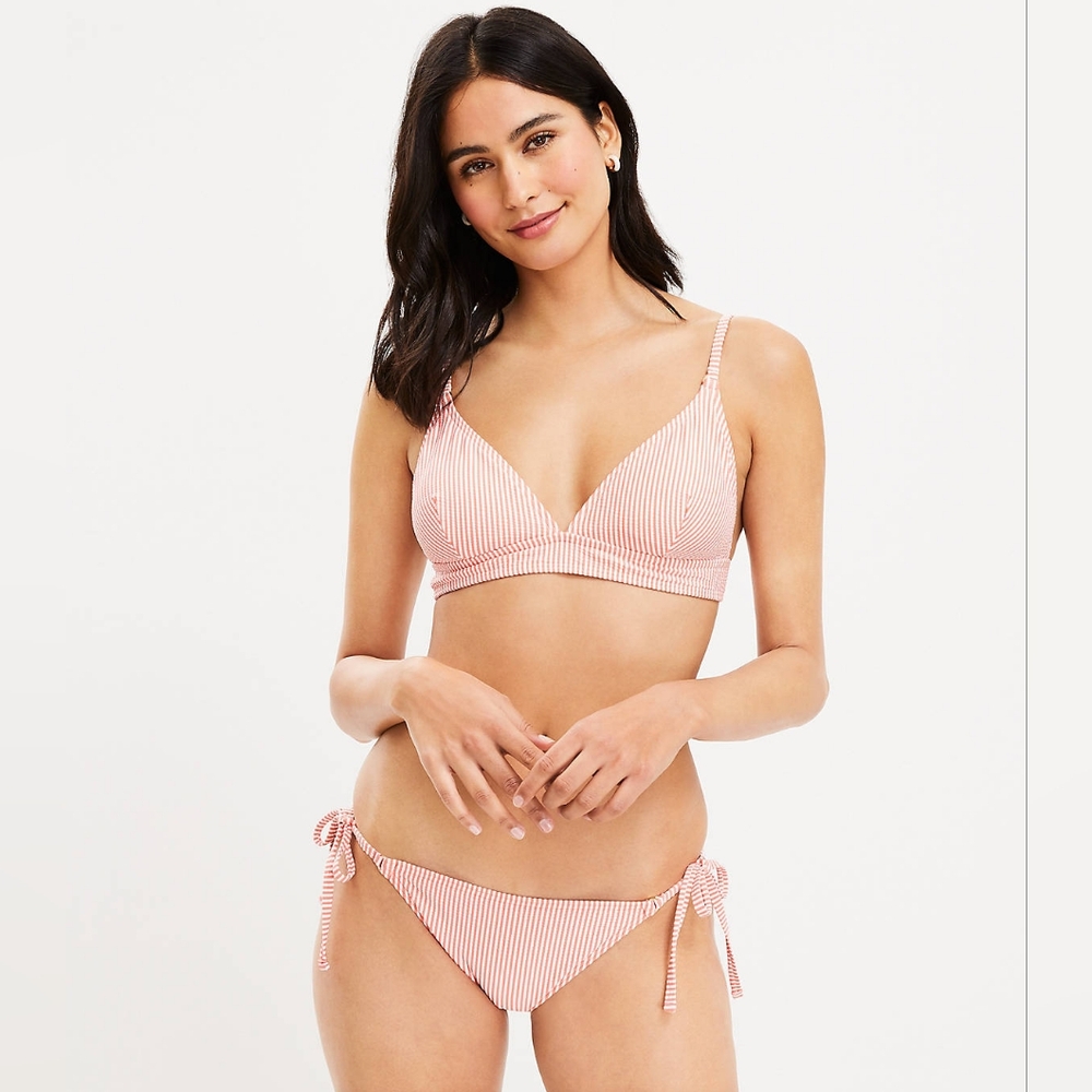 LOFT Beach Striped Seersucker String Bikini Bottom